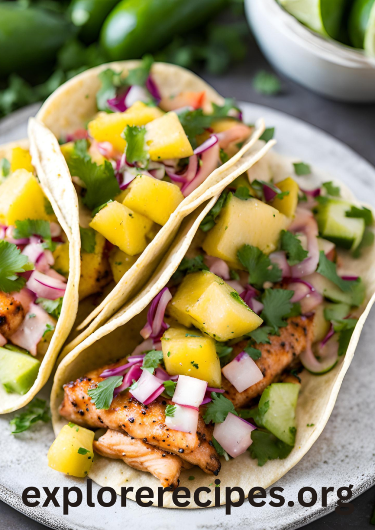 Chipotle Honey Salmon Tacos with Pineapple Salsa