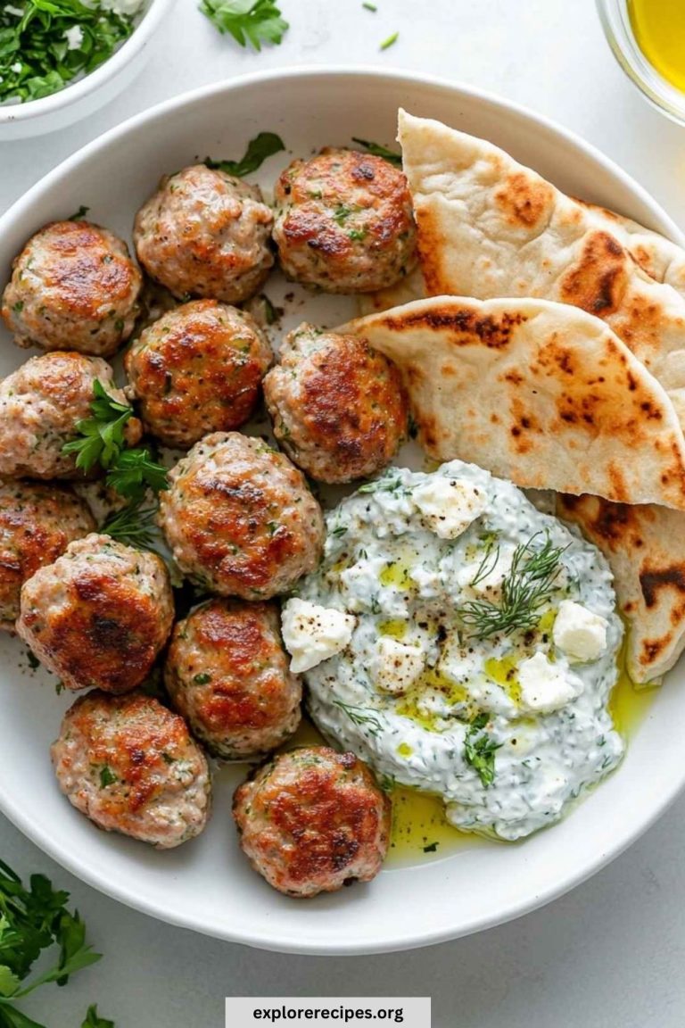 Greek-Style Turkey Meatballs with Creamy Tzatziki