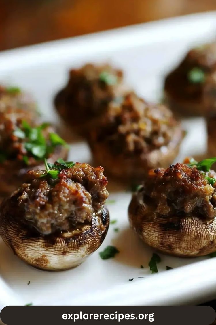 Beef-Stuffed Mushrooms – A Savory and Hearty Appetizer