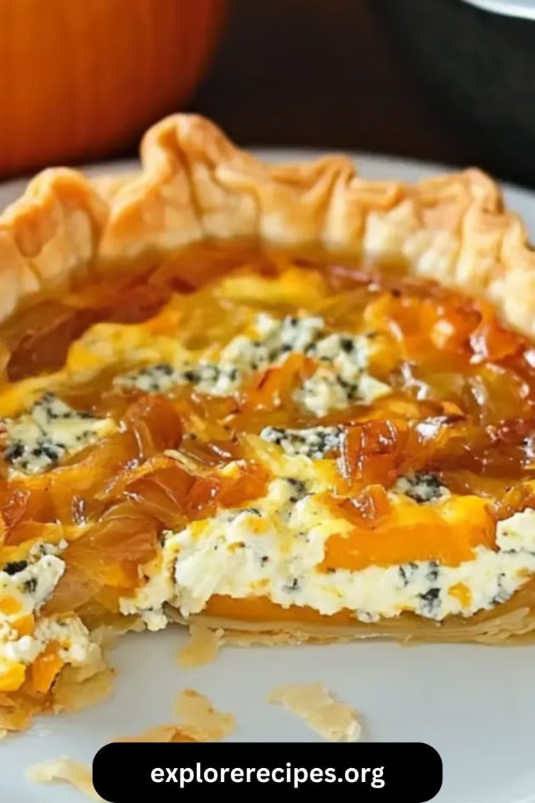 Roasted Pumpkin Quiche with Caramelized Onions and Gorgonzola: A Fall-Inspired Delight