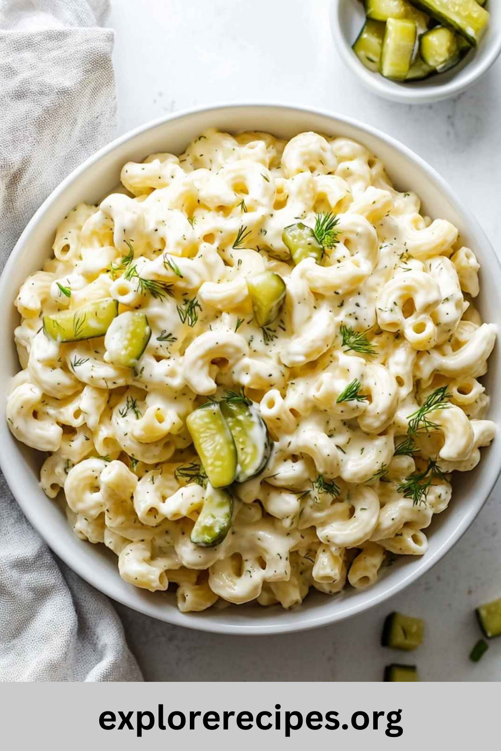 Creamy Dill Pickle Pasta Salad